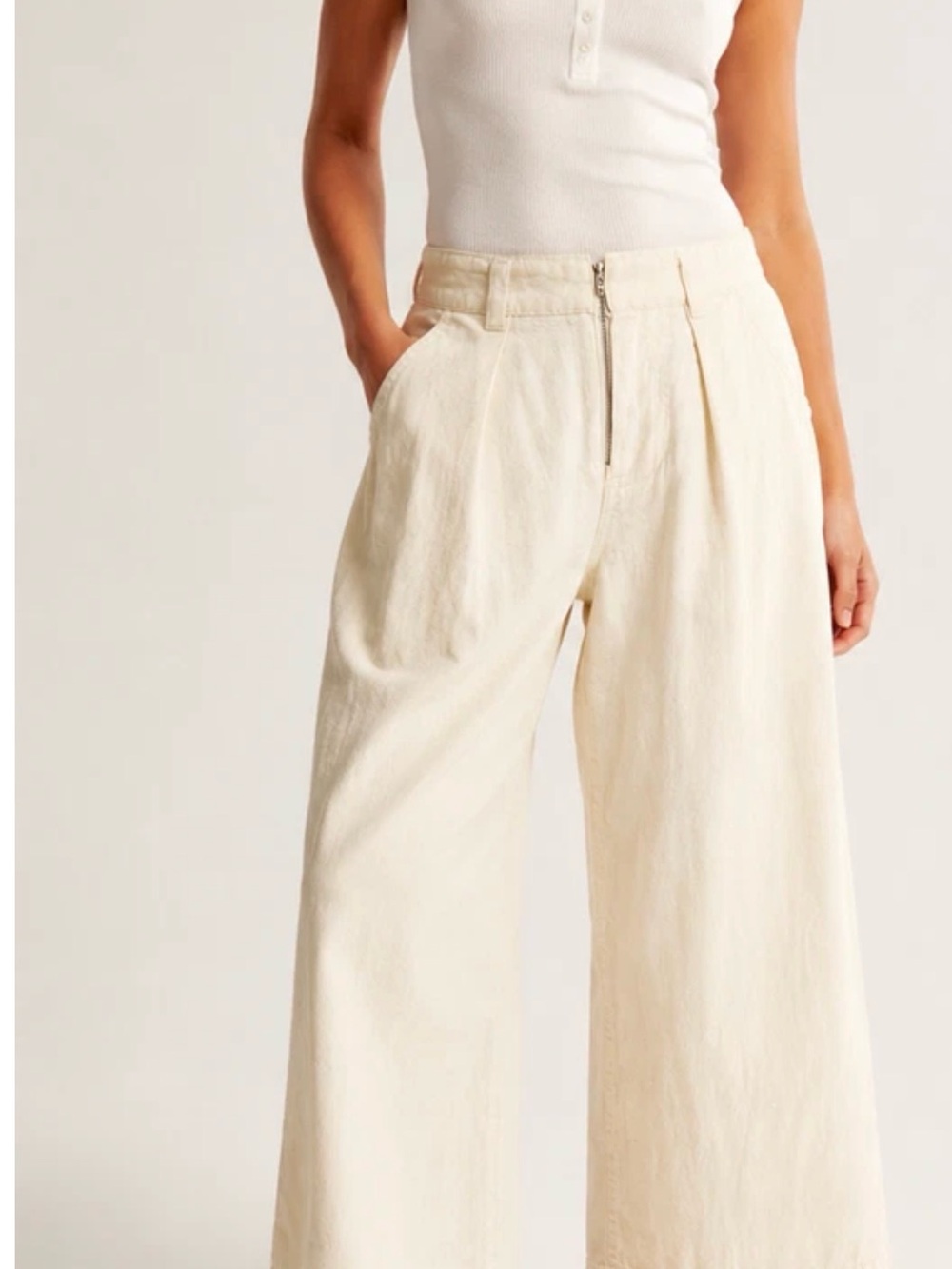 Free People Wide Leg Pants in Cream